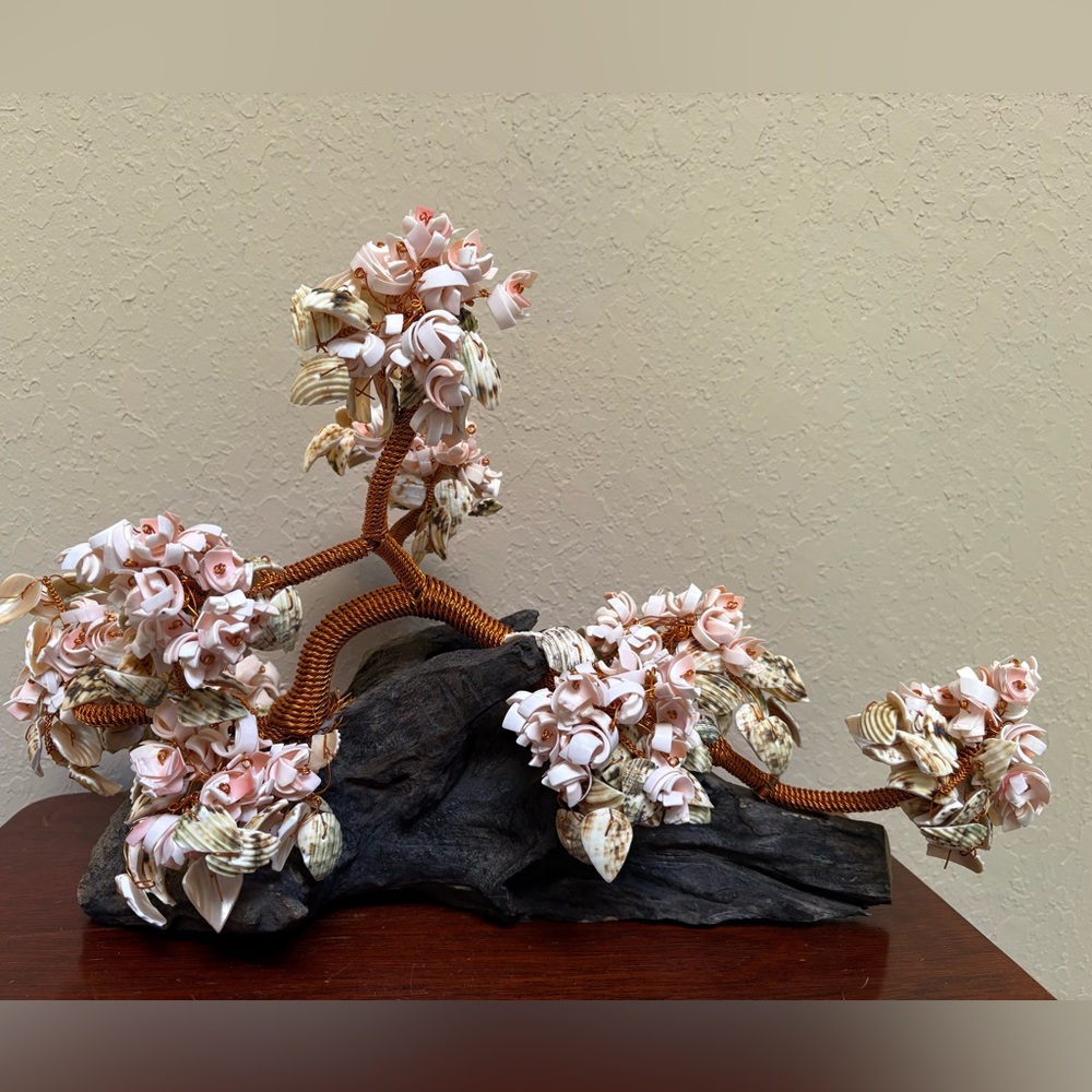 Vintage Boho Copper Wire Drift Wood Bonsai Tree